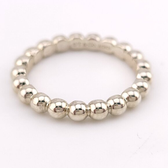 Tiffany & Co. Sterling Silver Ziegfeld Bead Beaded Hardwear Band Ring Size 6 - Picture 2 of 7